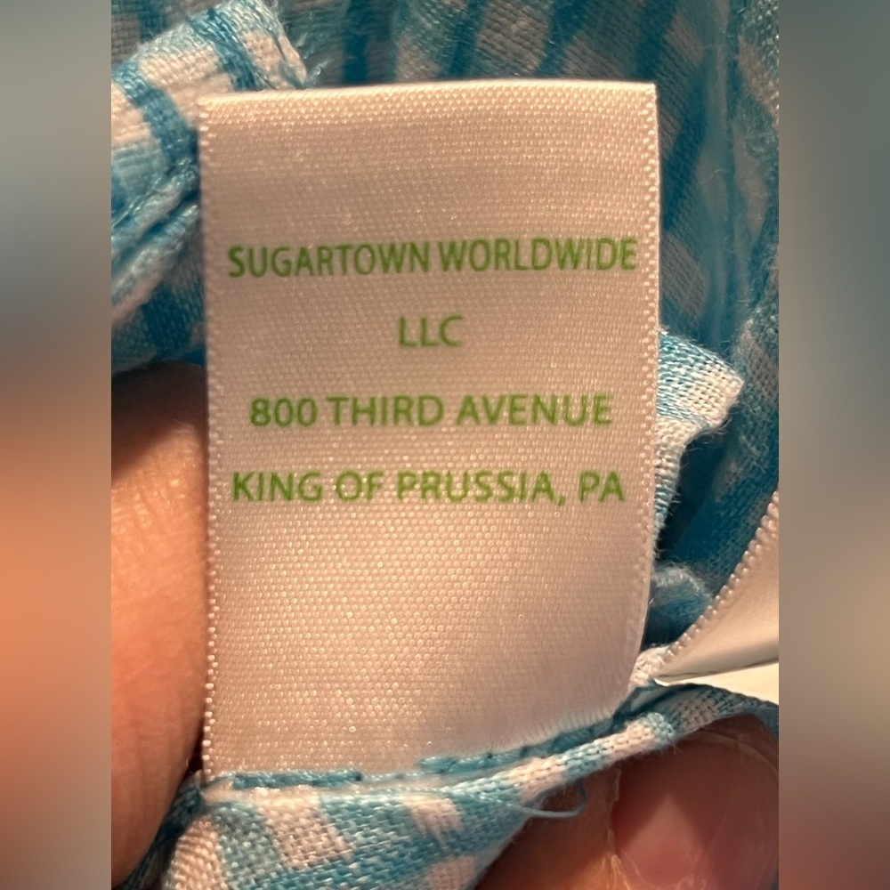 Lilly Pulitzer Linen Seaview Gingham Button Down Top - M - Picture 6 of 8